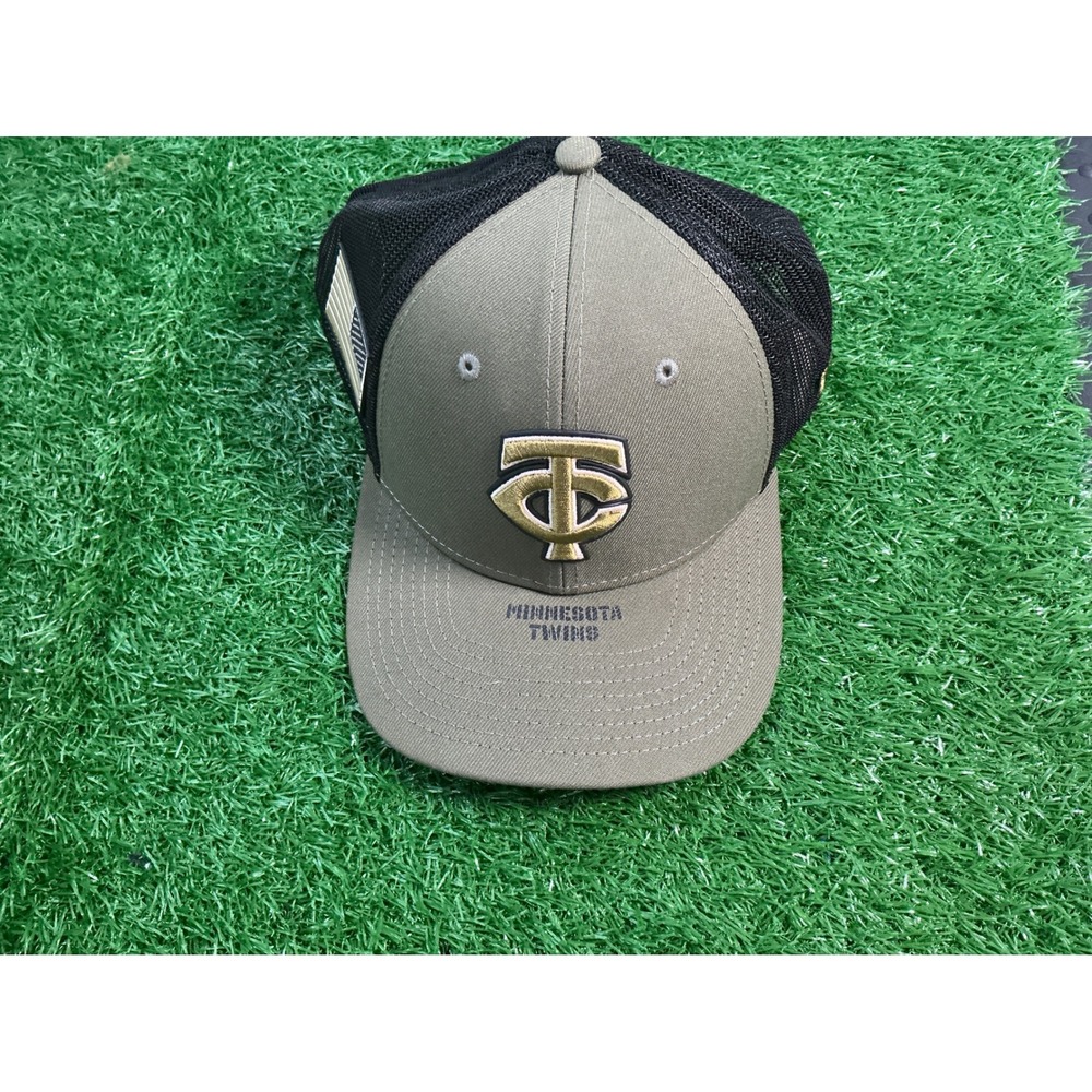 New Era Minnesota Twins 39THIRTyArmed Forces Day Hat Olive Black L/XL